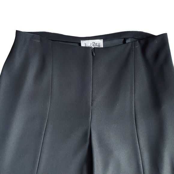 Joseph Ribkoff Dress Pants 8 Black High Rise Wide Leg Flowing Designer Nautical - Picture 9 of 15